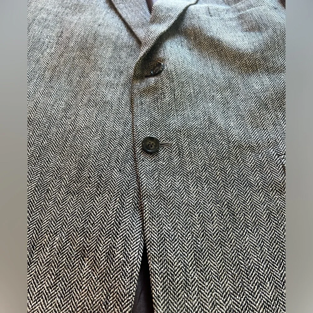 Vintage Men’s Towncraft Tweed Jacket Heather Grey 100% Silk Blazer 46 R